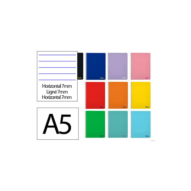 CUADERNO ESPIRAL LIDERPAPEL A5 MICRO SMART TAPA BLANDA 80H 75R HORIZONTAL 7MM DOBLE MARGEN 6 TALADRO