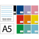 LIBRETA LIDERPAPEL SMART A5 PLUS 32 HOJAS 75G/M2 PAUTA 4 3.5MM CON MARGEN COLORES SURTIDOS