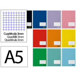 LIBRETA LIDERPAPEL SMART A5 PLUS 32 HOJAS 75G/M2 CUADRO 3MM CON MARGEN COLORES SURTIDOS