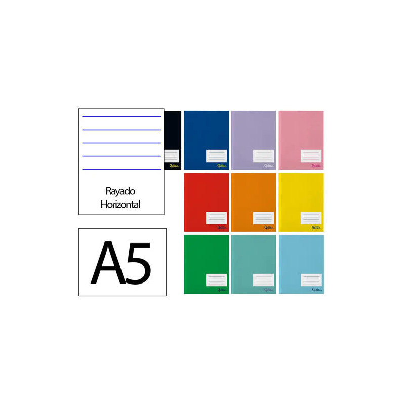 LIBRETA LIDERPAPEL SMART A5 PLUS 48 HOJAS 75G/M2 HORIZONTAL DOBLE MARGEN COLORESURTIDOS