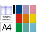 LIBRETA LIDERPAPEL SMART A4 48 HOJAS 75G/M2 CUADRO 4MM CON MARGEN COLORES SURTIDOS