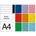 LIBRETA LIDERPAPEL SMART A4 48 HOJAS 75G/M2 HORIZONTAL CON DOBLE MARGEN COLORES SURTIDOS