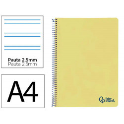 CUADERNO ESPIRAL LIDERPAPEL A4 WONDER TAPA PLASTICO 80H 90GR PAUTA ESTRECHA 2,5MM CON MARGEN COLOR A