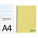 CUADERNO ESPIRAL LIDERPAPEL A4 WONDER TAPA PLASTICO 80H 90GR PAUTA ANCHA 3,5MM CON MARGEN COLOR AMAR