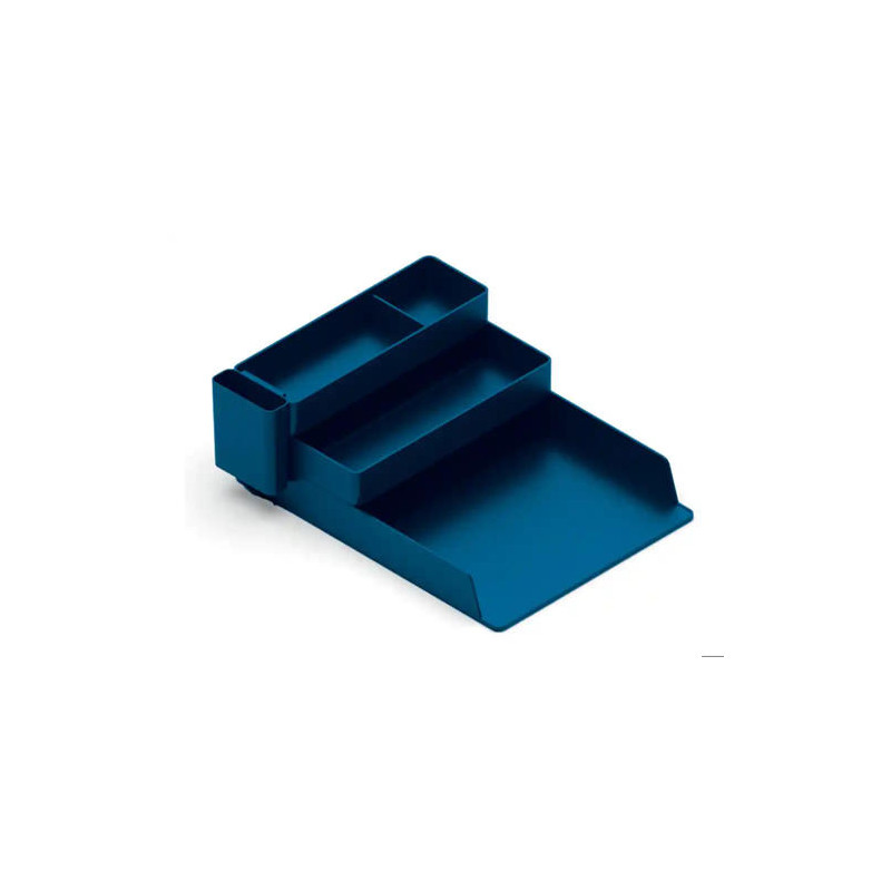 BANDEJA SOBREMESA PLASTICO Q-CONNECT ORGANIZADOR DE ESCRITORIO CON 4 DEPARTAMENTOS COLOR AZUL