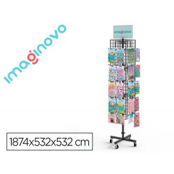 PEGATINAS IMAGINOVO EXPOSITOR METALICO GIRATORIO CON 40 GANCHOS AJUSTABLES SURTIDO CERRADO 630 UDS 1