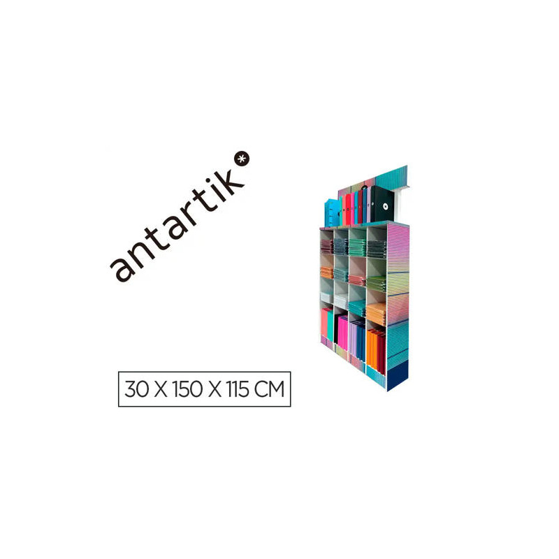 CUADERNO Y CARPETA ANTARTIK EXPOSITOR DE SUELO CARTON CON 169 UNIDADES 30X150X115 CM