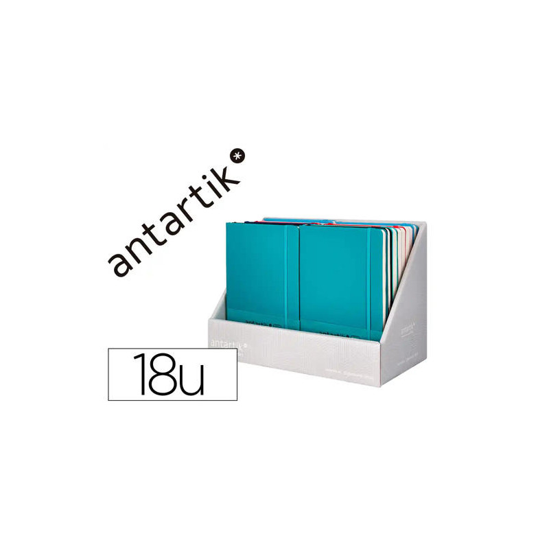 CUADERNO CON GOMILLA ANTARTIK NOTE TAPA BLANDA EXPOSITOR DE 18 UNIDADES SURTIDAS