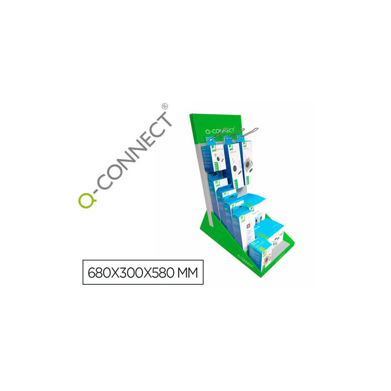 REGLETA Q-CONNECT ENCHUFE MULTIPLE EXPOSITOR DE SOBREMESA CON 10 UNIDADES SURTIDAS 680X300X580 MM