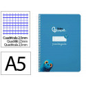 CUADERNO ESPIRAL LIDERPAPEL DI N A5 PAUTAGUIA TAPA BLANDA 40H 75 GR CUADRO PAUTADO 2,5MM COLOR AZUL