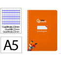CUADERNO ESPIRAL LIDERPAPEL DI N A5 PAUTAGUIA TAPA BLANDA 40H 75 GR CUADRO PAUTADO 2,5MM COLOR NARAN