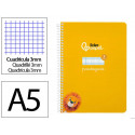 CUADERNO ESPIRAL LIDERPAPEL DI N A5 PAUTAGUIA TAPA BLANDA 40H 75 GR CUADRO PAUTADO 3MM COLOR AMARILL