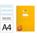 CUADERNO ESPIRAL LIDERPAPEL DI N A4 PAUTAGUIA TAPA BLANDA 80H 75 GR CUADRO PAUTADO 2,5MM COLOR AMARI