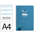 CUADERNO ESPIRAL LIDERPAPEL DI N A4 PAUTAGUIA TAPA BLANDA 80H 75 GR CUADRO PAUTADO 2,5MM COLOR AZUL