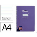 CUADERNO ESPIRAL LIDERPAPEL DI N A4 PAUTAGUIA TAPA BLANDA 80H 75 GR CUADRO PAUTADO 2,5MM COLOR LILA