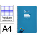 CUADERNO ESPIRAL LIDERPAPEL DI N A4 PAUTAGUIA TAPA BLANDA 80H 75 GR CUADRO PAUTADO 3MM COLOR AZUL
