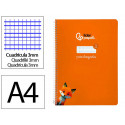 CUADERNO ESPIRAL LIDERPAPEL DI N A4 PAUTAGUIA TAPA BLANDA 80H 75 GR CUADRO PAUTADO 3MM COLOR NARANJA