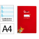 CUADERNO ESPIRAL LIDERPAPEL DI N A4 PAUTAGUIA TAPA BLANDA 80H 75 GR CUADRO PAUTADO 4MM COLOR ROJO