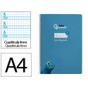 CUADERNO ESPIRAL LIDERPAPEL DIN A4 PAUTAGUIA TAPA DURA 80H 90 GR CUADRO PAUTADO 4MM COLOR AZUL