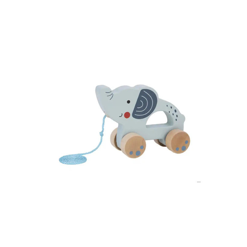 JUEGO INFANTIL IMAGINOVO MADERA ELEFANTE PARA ARRASTRAR CON RUEDAS +12 MESES 13,4X10X5,4CM