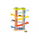 JUEGO INFANTIL IMAGINOVO MADERA TORRE DE DESLIZAMIENTO CON 7 NIVELES INCLUYE 6 COCHES +18 MESES 38X3
