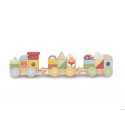 JUEGO INFANTIL IMAGINOVO MADERA TREN FIGURAS APILABLES CON RUEDAS +18 MESES 38X9,5X7,5CM