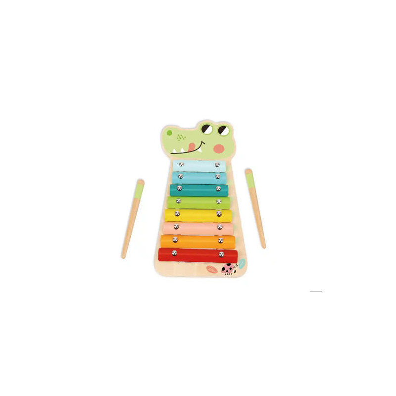 JUEGO INFANTIL IMAGINOVO MADERA XILOFONO INSTRUMENTO MUSICAL COCODRILO +18 MESES 28X14,8X2,5CM