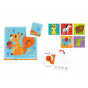 PUZLE INFANTIL IMAGINOVO MADERA CUBOS DE ANIMALES +24 MESES 15 PIEZAS INCLUYE 12 PATRONES 22X22X6,4C
