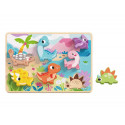 PUZLE INFANTIL IMAGINOVO MADERA 3D DINOSAURIOS +12 MESES 8 PIEZAS 29,5X22X1,7CM