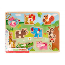 PUZLE INFANTIL IMAGINOVO MADERA ANIMALES +18 MESES 9 PIEZAS 30X22,5X1,5CM