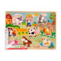 PUZLE INFANTIL IMAGINOVO MADERA GRANJA +18 MESES 9 PIEZAS 30X22,5X1,5CM