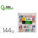 OJO LIDERPAPEL 15 MM BLANCO CON PUPILA DE COLORES SURTIDOS PACK DE 144 UNIDADES