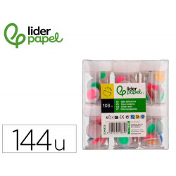OJO LIDERPAPEL 18 MM BLANCO CON PUPILA DE COLORES SURTIDOS PACK DE 108 UNIDADES