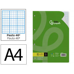 RECAMBIO LIDERPAPEL DIN A4 100 HOJAS 75G/M2 RAYADO N 46 4 TALADROS
