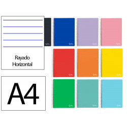 CUADERNO ESPIRAL LIDERPAPEL A4 MICRO WITTY TAPA DURA 120H 90GR HORIZONTAL 8MM 5 BANDAS 4 TALADROS CO