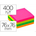 BLOC DE NOTAS ADHESIVAS QUITA Y PON Q-CONNECT 76X76 MM FSC FLUORESCENTE CON 400 HOJAS