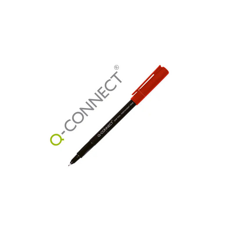 ROTULADOR Q-CONNECT RETROPROYECCION PUNTA FIBRA SUPER FINA REDONDA 0.5 MM PERMANENTE ROJO