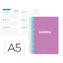 AGENDA ESCOLAR LIDERPAPEL 25-26 ESPIRAL CLASSIC MORADO SEMANA VISTA A5 BILINGE PAPELFSC 70 GR 70 GR