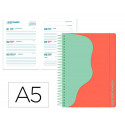 AGENDA ESCOLAR LIDERPAPEL 25-26 ESPIRAL WAVES ROJO SEMANA VISTA A5 BILINGE PAPELFSC 80 GR