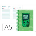 AGENDA ESCOLAR LIDERPAPEL 25-26 ESPIRAL GAME ON VERDE DIA PAGINA A5 BILINGE PAPEL FSC 80 GR