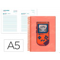 AGENDA ESCOLAR LIDERPAPEL 25-26 ESPIRAL GAME ON ROJO DIA PAGINA A5 BILINGE PAPEL FSC 80 GR