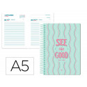 AGENDA ESCOLAR LIDERPAPEL 25-26 ESPIRAL PETITE LINEAS DIA PAGINA A5 BILINGE PAPEL FSC 80 GR