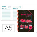 AGENDA ESCOLAR LIDERPAPEL 25-26 ESPIRAL CARS ROJO DIA PAGINA A5 BILINGE PAPEL FSC 80 GR