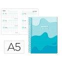 AGENDA ESCOLAR LIDERPAPEL 25-26 ESPIRAL MELTING AZUL SEMANA VISTA A5 BILINGE PAPELFSC 80 GR
