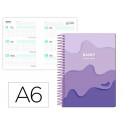AGENDA ESCOLAR LIDERPAPEL 25-26 ESPIRAL MELTING MORADO SEMANA VISTA A6 BILINGE PAPELFSC 80 GR