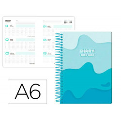 AGENDA ESCOLAR LIDERPAPEL 25-26 ESPIRAL MELTING AZUL SEMANA VISTA A6 BILINGE PAPELFSC 80 GR