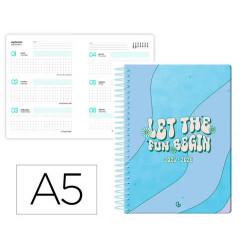 AGENDA ESCOLAR LIDERPAPEL 25-26 ESPIRAL ZANTE DIA PAGINA A5 BILINGE PAPEL FSC 80 GR