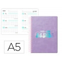 AGENDA ESCOLAR LIDERPAPEL 25-26 ESPIRAL KYMOLOS DIA PAGINA A5 BILINGE PAPEL FSC 80 GR