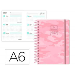 AGENDA ESCOLAR LIDERPAPEL CURSO 25-26 TEENS PATTERNS ABSTRACT PATTERN 6 SEMANA VISTA DIN A6 BILINGUE