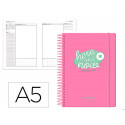 AGENDA ESCOLAR ANTARTIK 25-26 ESPIRAL HERE AND NOW ROSA DIA PAGINA A5 BILINGE PAPEL FSC 80 GR